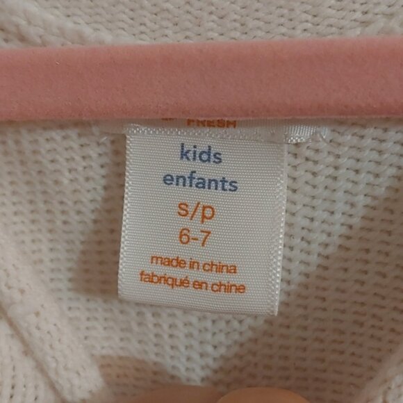 3/$25 JOE FRESH kids white gray black sweater dress top tunic small size - Picture 4 of 5